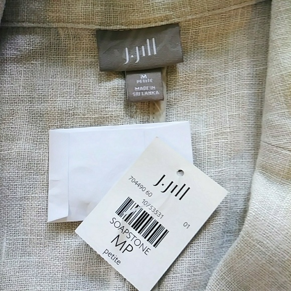 SALE! NEW J.Jill Sz MP Beige Linen Vest - Picture 8 of 8